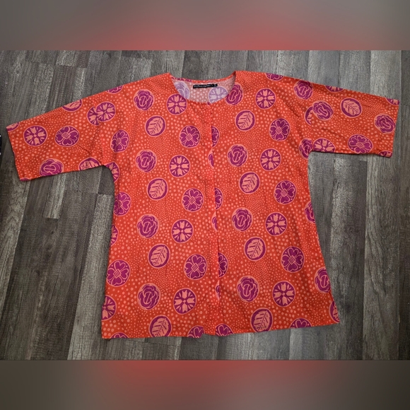 GUDRUN SJODEN KRISTINA layering Boho Orange Pink Festival Women’s Tunic Jacket - Picture 15 of 15